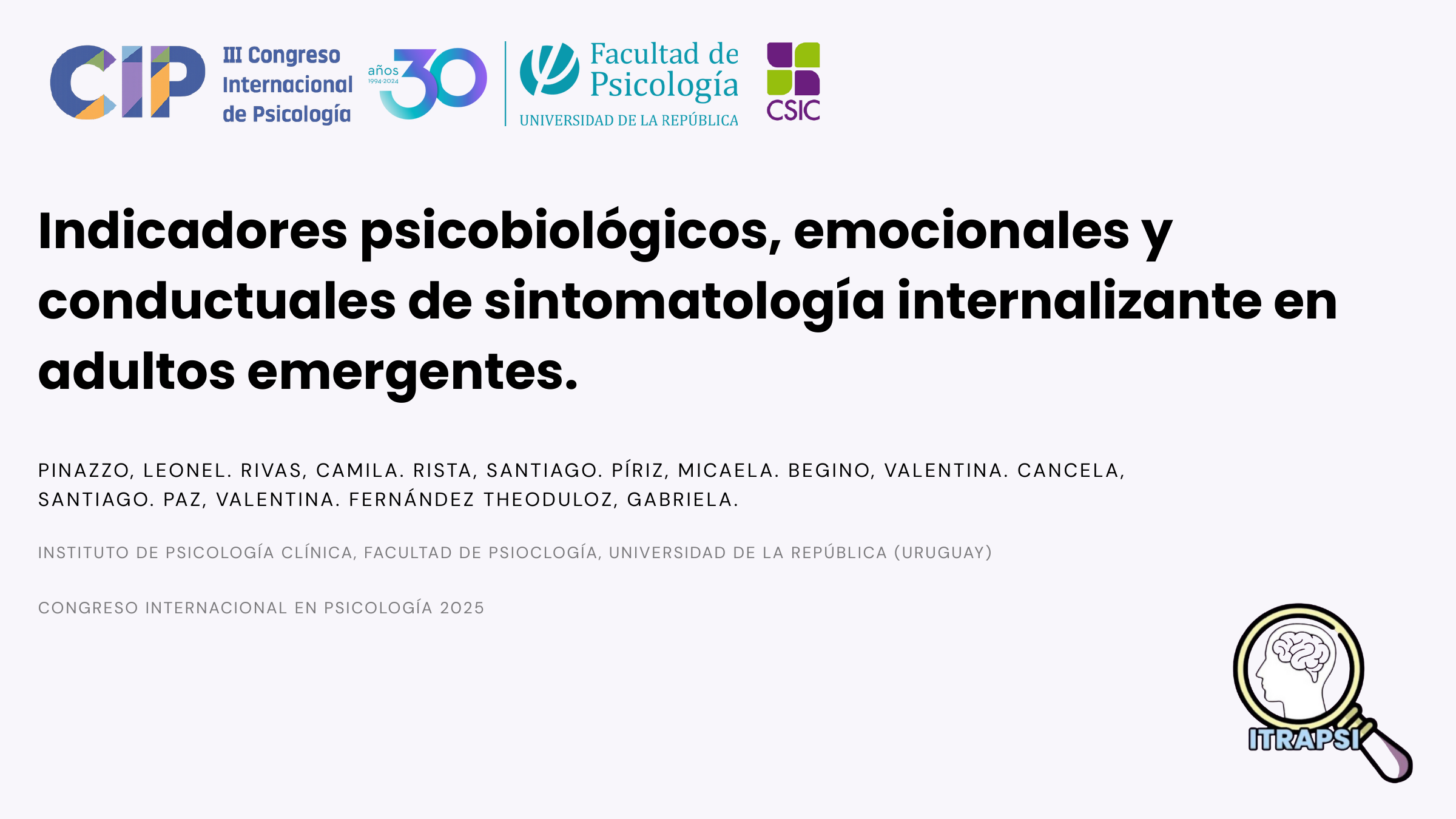 Portada de la presentación del III Congreso Internacional de Psicología 2025
